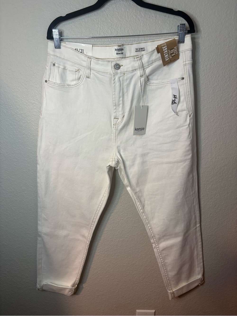 Kensie White High-Rise Skinny Jeans